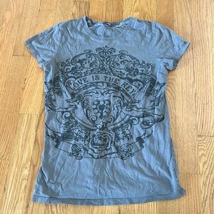 Grey Jacob Top Love is the Key.